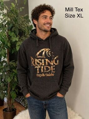 Rising Tide Tap & Table Graphic Hoodie – XL – Dark Gray– Mill Tex